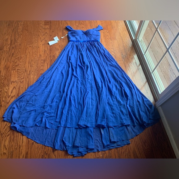 JJs House Dresses Jjs House Aline Off Shoulder Sweep Train Chiffon